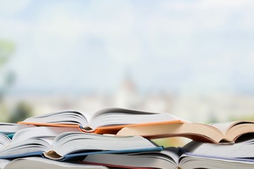 Books collection  isolated on  background.