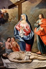 Vierge des 7 douleurs. Eglise Notre-Dame de l'Assomption. Cordon. Virgin of 7 pains. Church of Our...