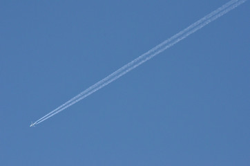 Flying passenger plane