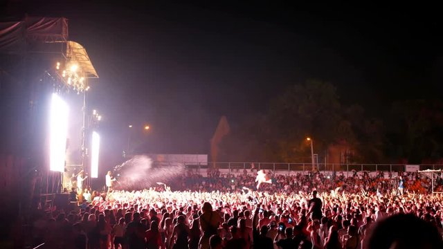 Festival crowds music light