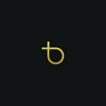 Modern unique elegant TB black and golden color initial based letter icon logo