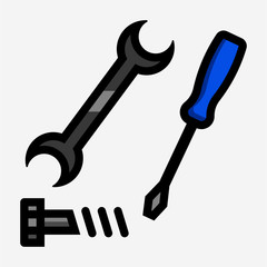 Flat repairman pixel perfect vector icon