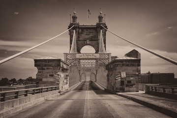Roebling Suspension bridge in Cincinnati