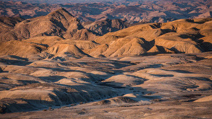 moon valley in Namibia, a waste and empty landscape