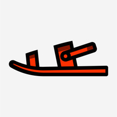 Coloured outline slipper pixel perfect vector icon