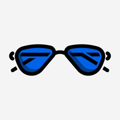 Coloured outline sunglasses pixel perfect vector icon