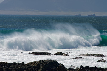 swells on the coastal beaches of Chile