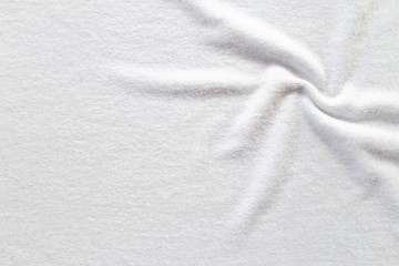 White towel texture for background. That fabric or textile consist of cotton fiber material. Look...