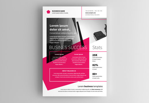 Business Flyer Layout with Geometric Photo Element