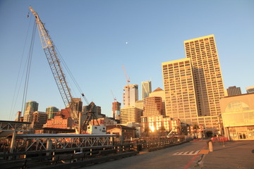 Fototapeta na wymiar Morning View of Financial District in San Francisco