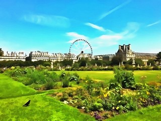 Oil painting. Art print for wall decor. Acrylic artwork. Big size poster. Watercolor drawing. Modern style fine art.  Classical European architecture.