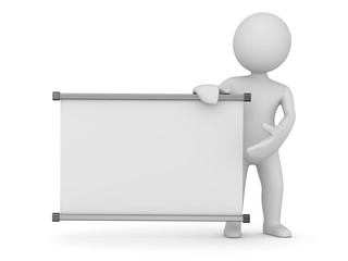 Whiteboard and white man