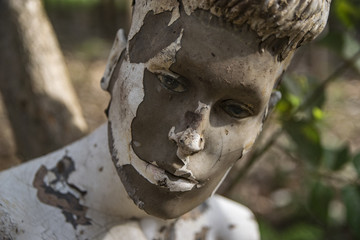 Face of aged mannequin