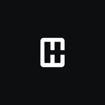 Creative unique modern HC or CH black and white color initial based icon logo.