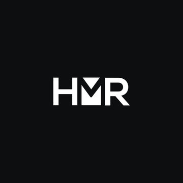 Creative unique modern HMR black and white color initial based icon logo.