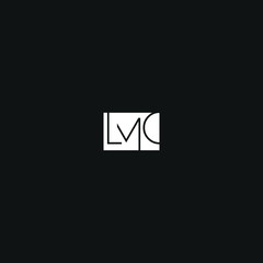 Creative unique modern LMC black and white color initial based icon logo.