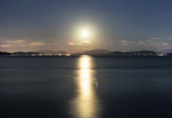 Moon over sea