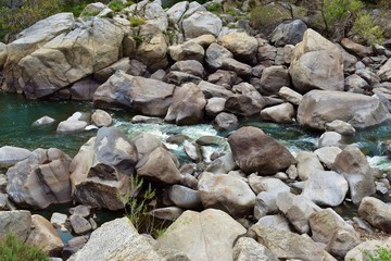 Rock water fall in the mountains