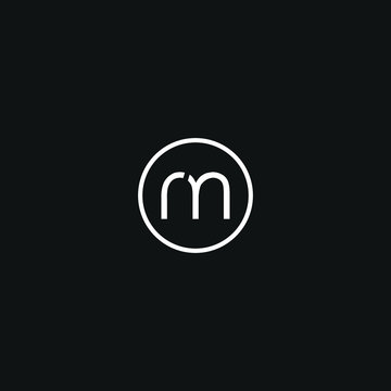 Modern unique minimal style RM initial based letter icon logo.