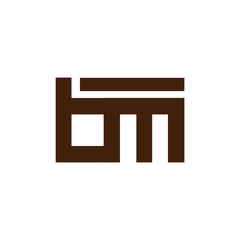 b m Initial Letter lowercase Linked logo icon vector © desbayy