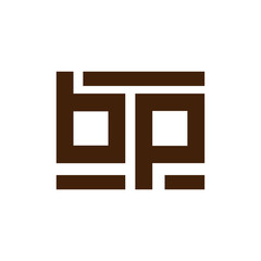 b p Initial Letter lowercase Linked logo icon vector © desbayy