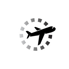 Plane loading logo icon vector template