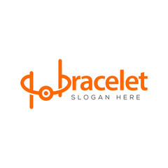bracelet text logo vector template