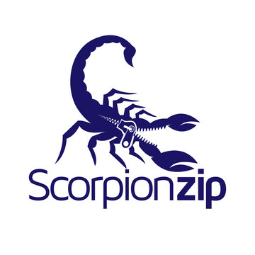 Scorpion with zipper logo icon vector