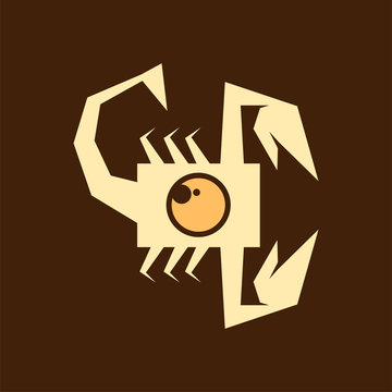 Scorpion with camera logo icon vector