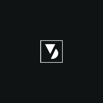 Modern unique minimal style VD initial based letter icon logo.
