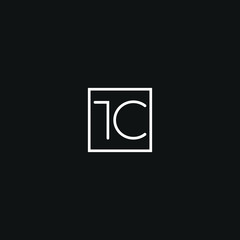 Modern unique minimal style TC initial based letter icon logo.