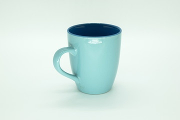 Blue blank cup isolated