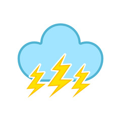 Isolated thunderstorm weather icon