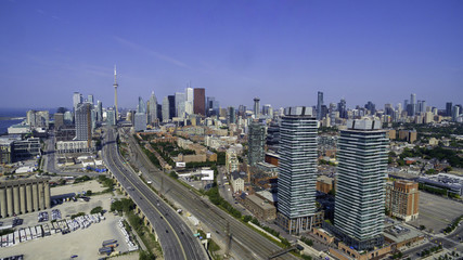 Naklejka na ściany i meble Aerial view of Toronto city from above, Toronto, Ontario, Canada