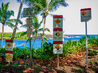 Maui Cliff Warning Signs