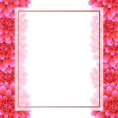 Pink Dahlia Banner Card Border Style 2