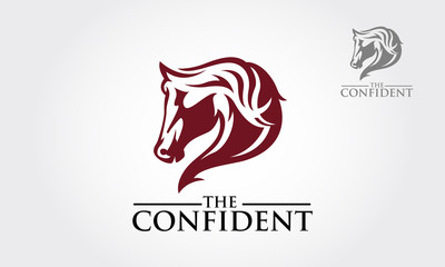 The Confident Vector Logo Template. Red horse head for mascot or logo design. Vector illustration.