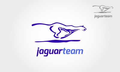 Jaguar Team Vector Logo Illustration. This vector logo template of an jaguar  on white background.