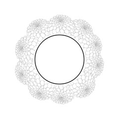 Dahlia Banner Wreath Outline