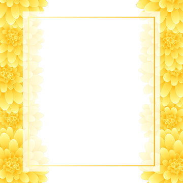 Yellow Dahlia Banner Card Border Style 2