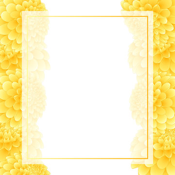 Yellow Dahlia Banner Card Border