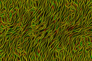 Abstract background with multi-colored divorces and figures.