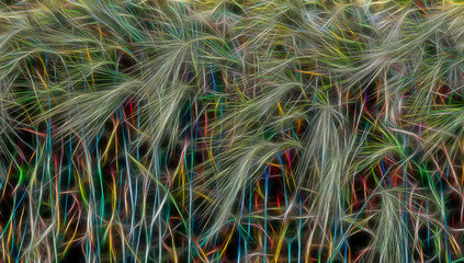 Abstract background with multi-colored divorces and figures.