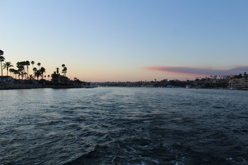 River cruise at dusk 