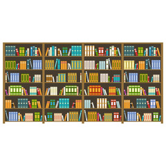 Bookcase with books.