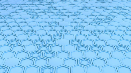 Abstract 3d background made of blue hexagons