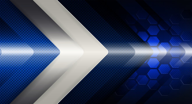 Geometric blue background with glass arrows and a lattice.