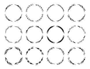 Set of black empy grunge frames.  Vector illustration.