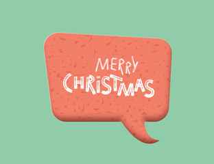 Merry Christmas brush handwritten lettering. Vector illustration.