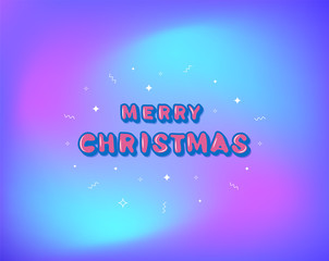 Merry Christmas inscription. Handwritten lettering with decoration. Vector illustration.